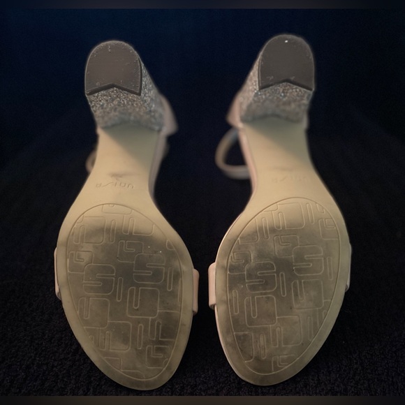 Unisa Sz 7.5 Women’s Ankle Strap Open Toe Glitter Heels- Light Pink - Picture 3 of 4